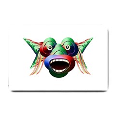 Futuristic Funny Monster Character Face Small Doormat  by dflcprints