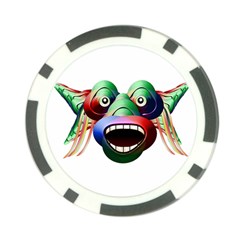 Futuristic Funny Monster Character Face Poker Chip Card Guards by dflcprints