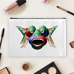 Futuristic Funny Monster Character Face Cosmetic Bag (large)  by dflcprints