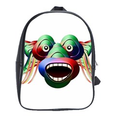 Futuristic Funny Monster Character Face School Bags(large)  by dflcprints