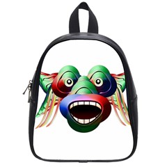 Futuristic Funny Monster Character Face School Bags (small)  by dflcprints