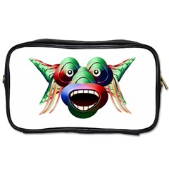 Futuristic Funny Monster Character Face Toiletries Bags by dflcprints