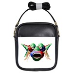 Futuristic Funny Monster Character Face Girls Sling Bags Front