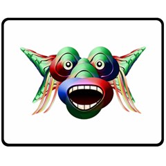 Futuristic Funny Monster Character Face Fleece Blanket (medium)  by dflcprints