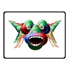 Futuristic Funny Monster Character Face Fleece Blanket (small)