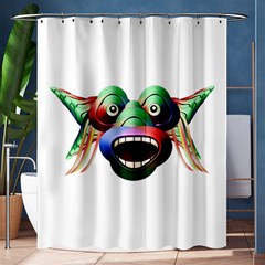 Futuristic Funny Monster Character Face Shower Curtain 60  X 72  (medium)  by dflcprints