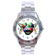 Futuristic Funny Monster Character Face Stainless Steel Analogue Watch by dflcprints