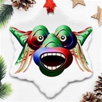 Futuristic Funny Monster Character Face Ornament (Snowflake)  Front