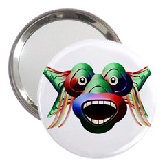 Futuristic Funny Monster Character Face 3  Handbag Mirrors by dflcprints