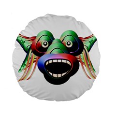 Futuristic Funny Monster Character Face Standard 15  Premium Round Cushions by dflcprints