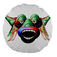 Futuristic Funny Monster Character Face Large 18  Premium Round Cushions