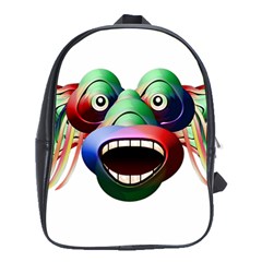 Futuristic Funny Monster Character Face School Bags (xl) 