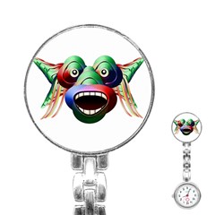 Futuristic Funny Monster Character Face Stainless Steel Nurses Watch by dflcprints