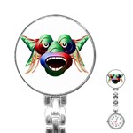 Futuristic Funny Monster Character Face Stainless Steel Nurses Watch Front