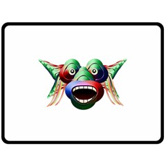 Futuristic Funny Monster Character Face Double Sided Fleece Blanket (large)  by dflcprints