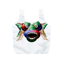 Futuristic Funny Monster Character Face Full Print Recycle Bags (s)  by dflcprints