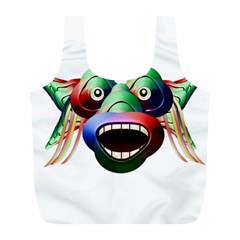 Futuristic Funny Monster Character Face Full Print Recycle Bags (l)  by dflcprints