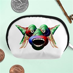 Futuristic Funny Monster Character Face Accessory Pouches (medium)  by dflcprints