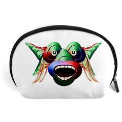 Futuristic Funny Monster Character Face Accessory Pouches (large) 