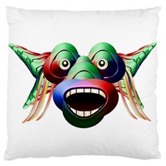 Futuristic Funny Monster Character Face Standard Flano Cushion Case (one Side)