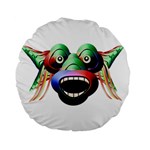 Futuristic Funny Monster Character Face Standard 15  Premium Flano Round Cushions Front