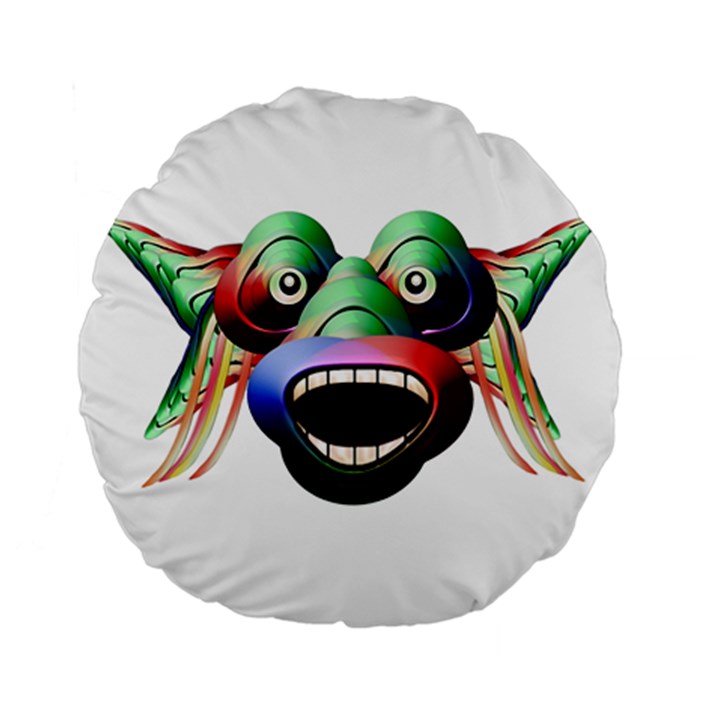 Futuristic Funny Monster Character Face Standard 15  Premium Flano Round Cushions