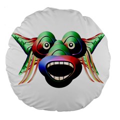 Futuristic Funny Monster Character Face Large 18  Premium Flano Round Cushions by dflcprints