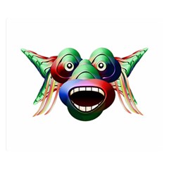 Futuristic Funny Monster Character Face Double Sided Flano Blanket (small)  by dflcprints