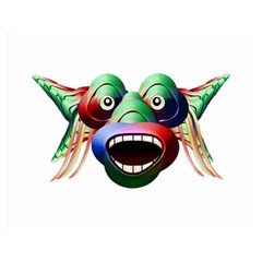 Futuristic Funny Monster Character Face Double Sided Flano Blanket (medium)  by dflcprints