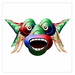 Futuristic Funny Monster Character Face Large Satin Scarf (square)