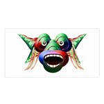 Futuristic Funny Monster Character Face Satin Shawl Front