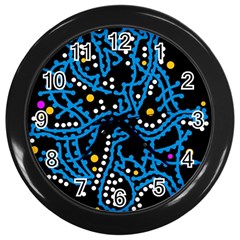 Blue Fantasy Wall Clocks (black)