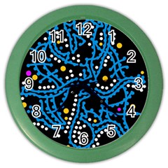 Blue Fantasy Color Wall Clocks by Valentinaart