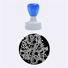 Blue Fantasy Rubber Round Stamps (medium)