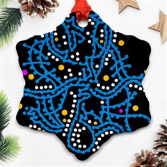 Blue Fantasy Snowflake Ornament (2-side)