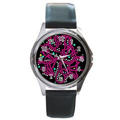 Pink Fantasy Round Metal Watch