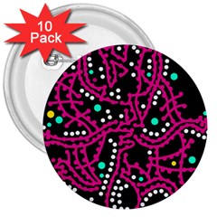 Pink Fantasy 3  Buttons (10 Pack) 