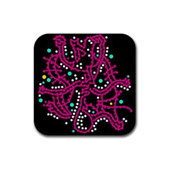 Pink Fantasy Rubber Coaster (square) 