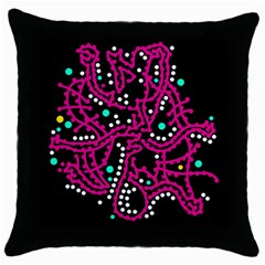 Pink Fantasy Throw Pillow Case (black)