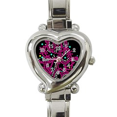 Pink Fantasy Heart Italian Charm Watch