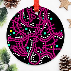 Pink Fantasy Round Ornament (two Sides) 