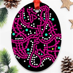 Pink Fantasy Oval Ornament (two Sides)