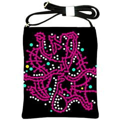 Pink Fantasy Shoulder Sling Bags by Valentinaart