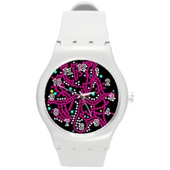 Pink Fantasy Round Plastic Sport Watch (m) by Valentinaart