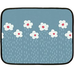 Cloudy Sky With Rain And Flowers Double Sided Fleece Blanket (mini) 