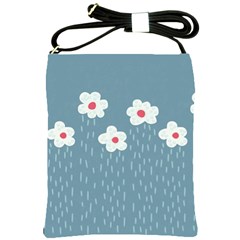 Cloudy Sky With Rain And Flowers Shoulder Sling Bags by CreaturesStore