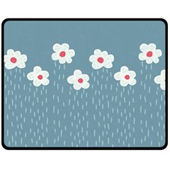 Cloudy Sky With Rain And Flowers Fleece Blanket (medium) 