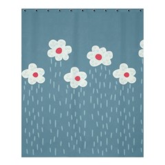 Cloudy Sky With Rain And Flowers Shower Curtain 60  X 72  (medium)  by CreaturesStore