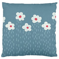 Cloudy Sky With Rain And Flowers Large Cushion Case (two Sides)