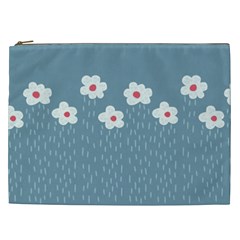 Cloudy Sky With Rain And Flowers Cosmetic Bag (xxl) 